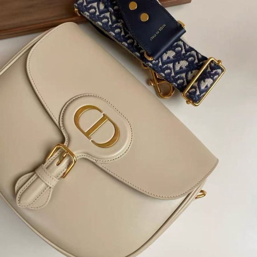 dior bobby大號馬鞍包淺駝色oblique老花刺繡肩帶 box小牛皮 27*8*19.5 全新配件塵袋盒子保卡-3