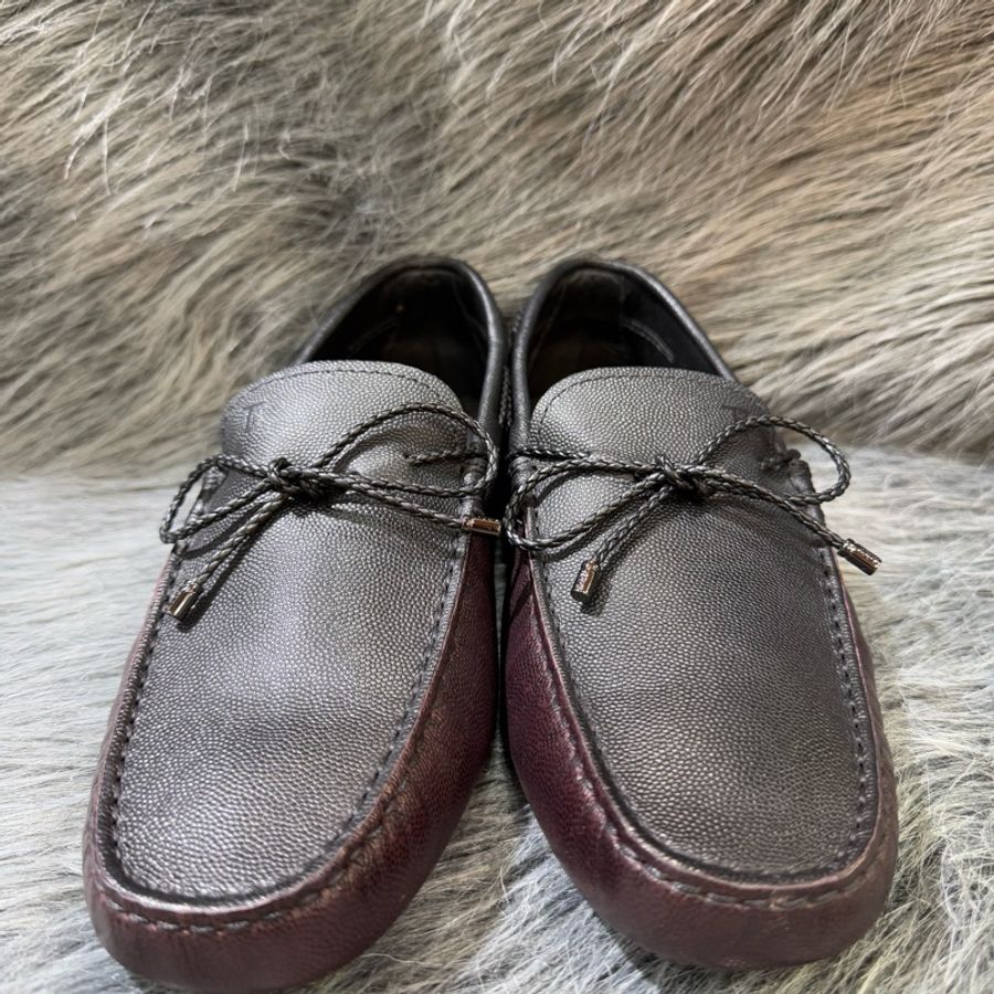 TODS 黑色 紫色 荔枝皮 綁帶 帆船鞋 休閒鞋 懶人鞋 皮鞋 豆豆鞋 男 鞋 方便鞋-1