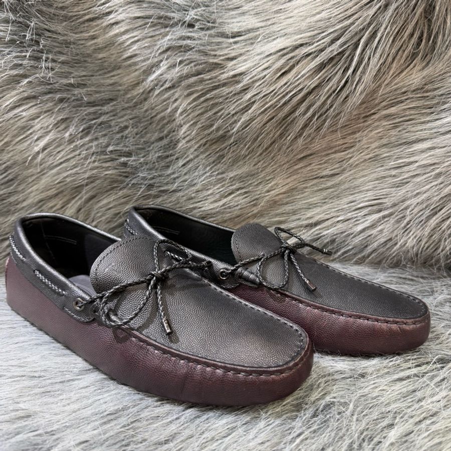 TODS 黑色 紫色 荔枝皮 綁帶 帆船鞋 休閒鞋 懶人鞋 皮鞋 豆豆鞋 男 鞋 方便鞋-2