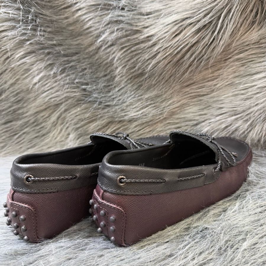TODS 黑色 紫色 荔枝皮 綁帶 帆船鞋 休閒鞋 懶人鞋 皮鞋 豆豆鞋 男 鞋 方便鞋-4