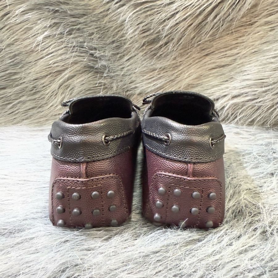 TODS 黑色 紫色 荔枝皮 綁帶 帆船鞋 休閒鞋 懶人鞋 皮鞋 豆豆鞋 男 鞋 方便鞋-5
