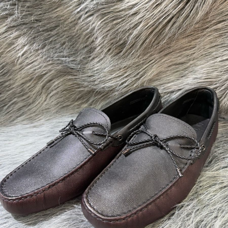 TODS 黑色 紫色 荔枝皮 綁帶 帆船鞋 休閒鞋 懶人鞋 皮鞋 豆豆鞋 男 鞋 方便鞋-8
