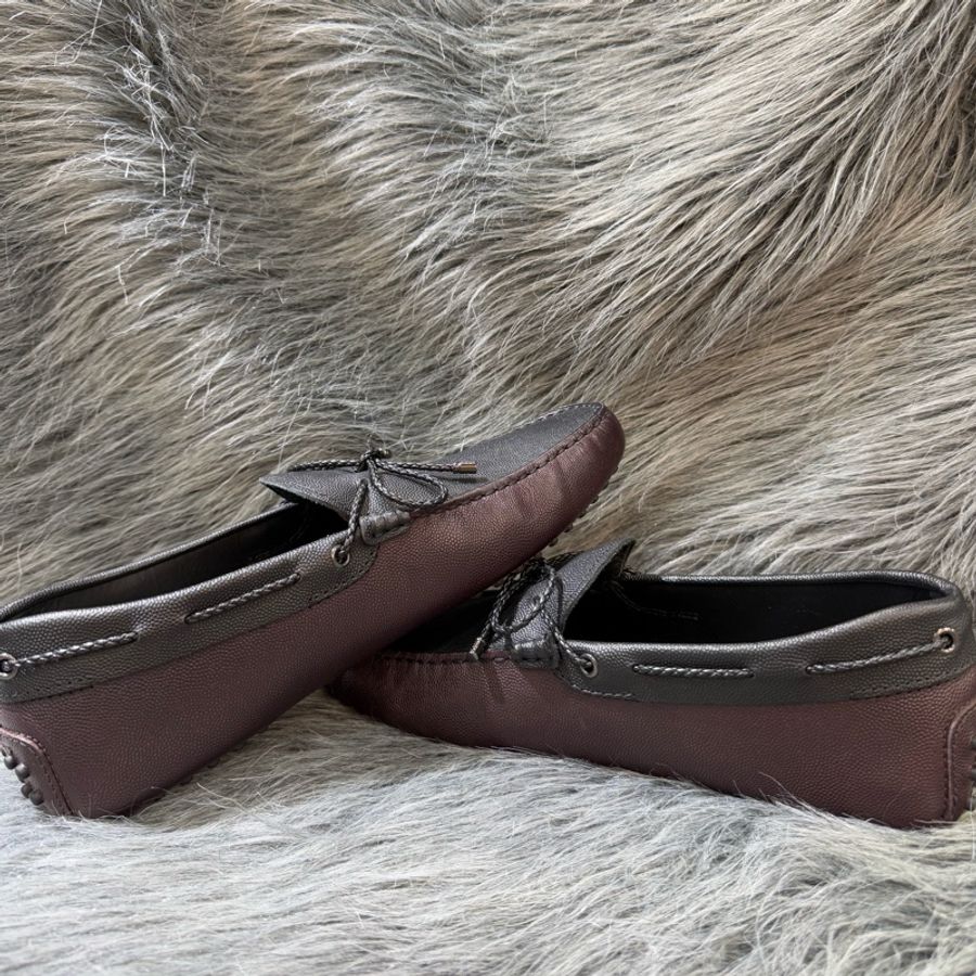 TODS 黑色 紫色 荔枝皮 綁帶 帆船鞋 休閒鞋 懶人鞋 皮鞋 豆豆鞋 男 鞋 方便鞋-9