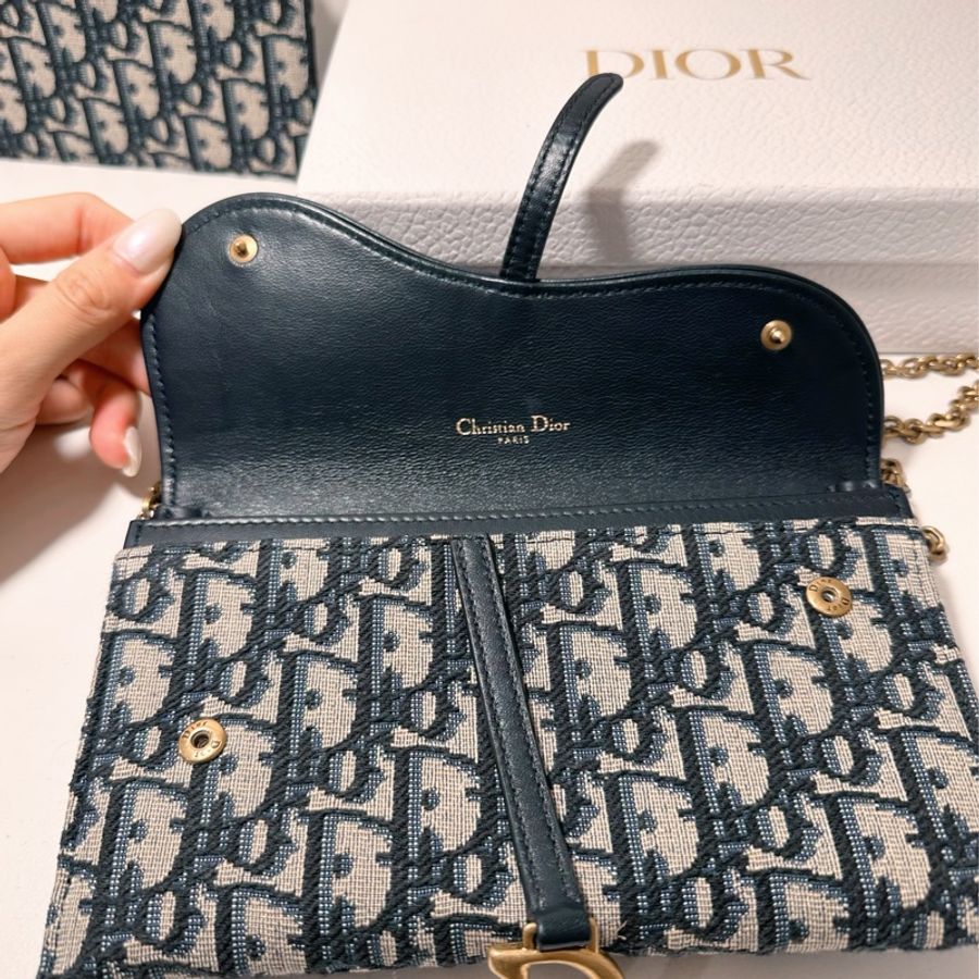 Dior Woc(Saddle 小型附鏈帶手拿包)近全新♡-5