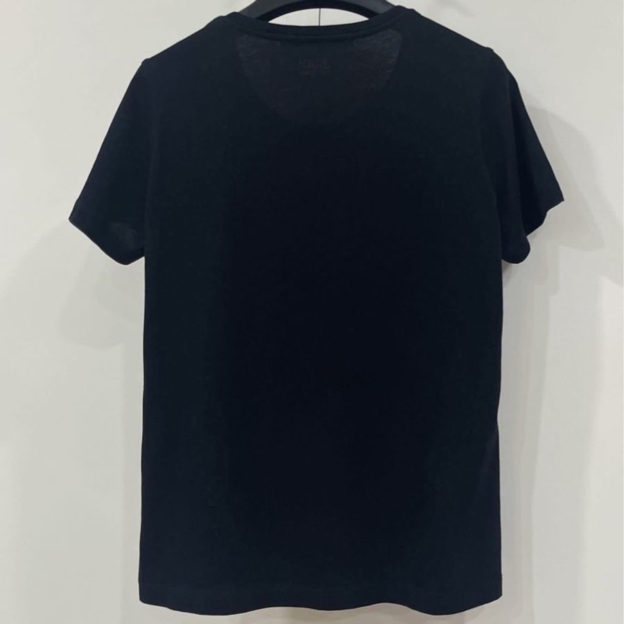 老佛爺KARL LAGERFELD 眼鏡立體鬍鬚短T 黑色-2