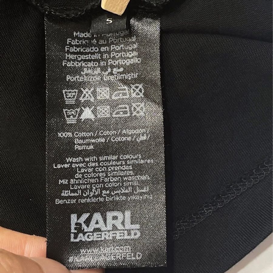 老佛爺KARL LAGERFELD 眼鏡立體鬍鬚短T 黑色-8