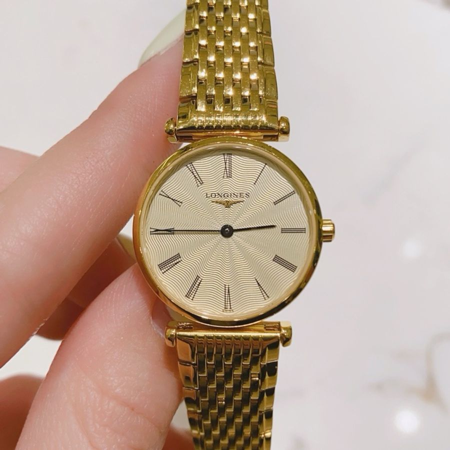 浪琴優雅系列精鋼鍍金24mm石英女表-0