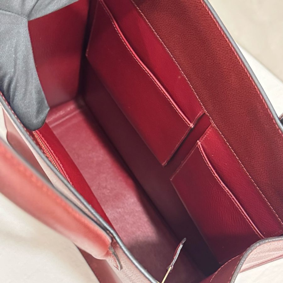 Hermès whitebus 酒紅色手提托特-12