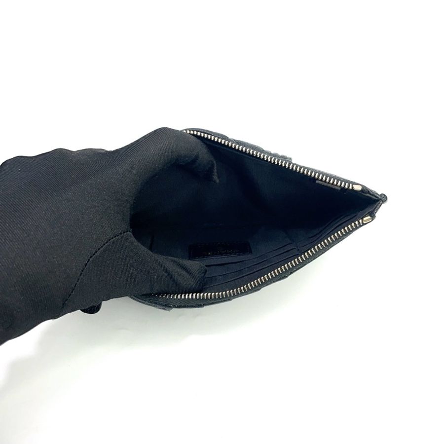 Chanel 黑荔枝牛皮金釦Boy一字拉扁長夾 AP1482-7