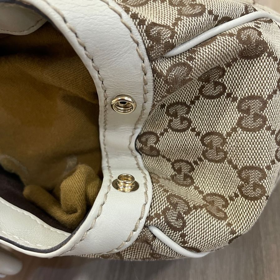 Gucci 211944白牛皮老花布面Sukey手提包 托特包-15