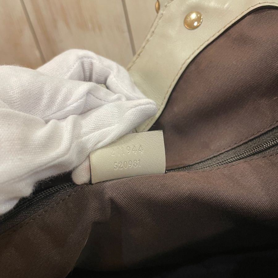 Gucci 211944白牛皮老花布面Sukey手提包 托特包-23