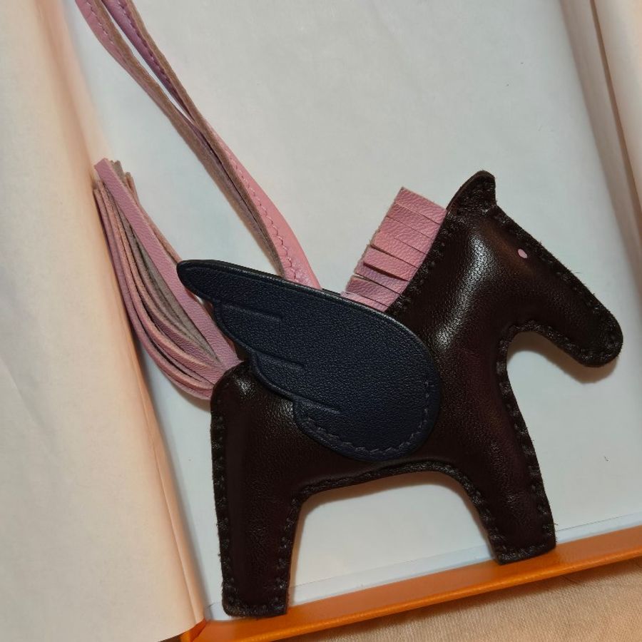 二手 HERMÈS 愛馬仕 Rodeo Pegase PM 小飛馬吊飾 三拼色-5