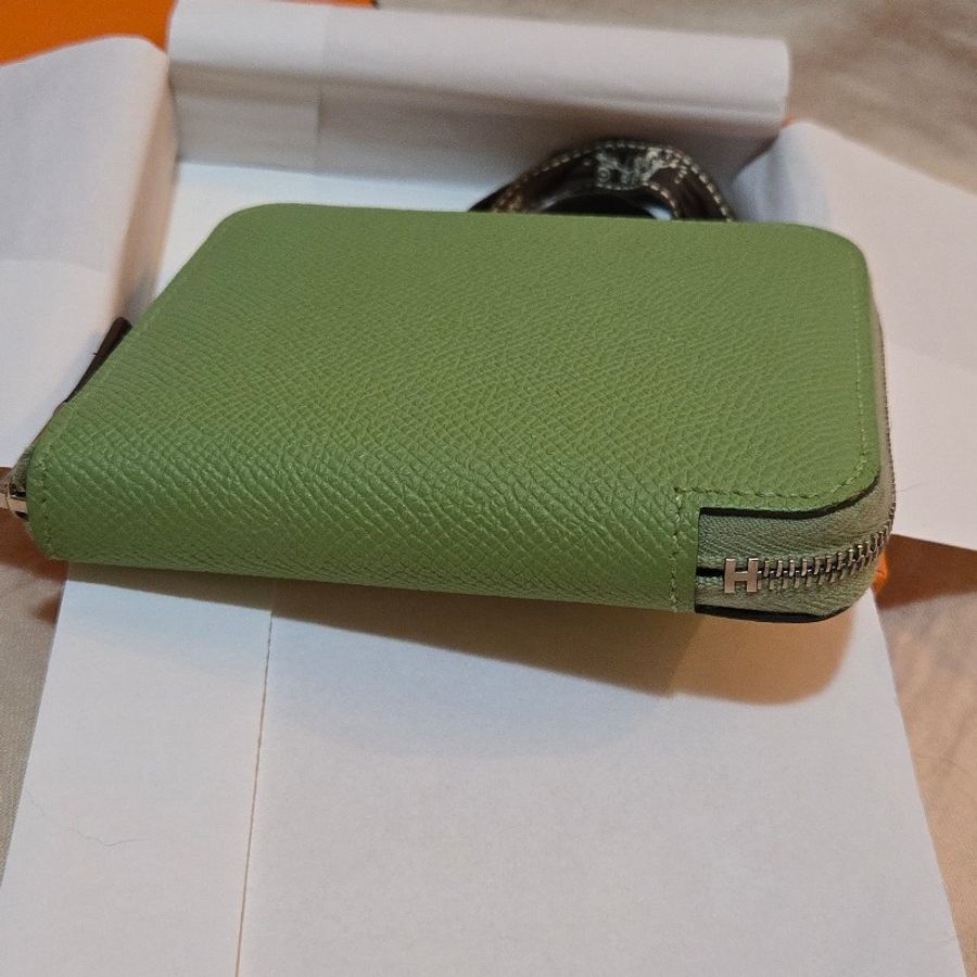 二手 HERMÈS 愛馬仕 Silk'In 短夾 牛油果綠-2