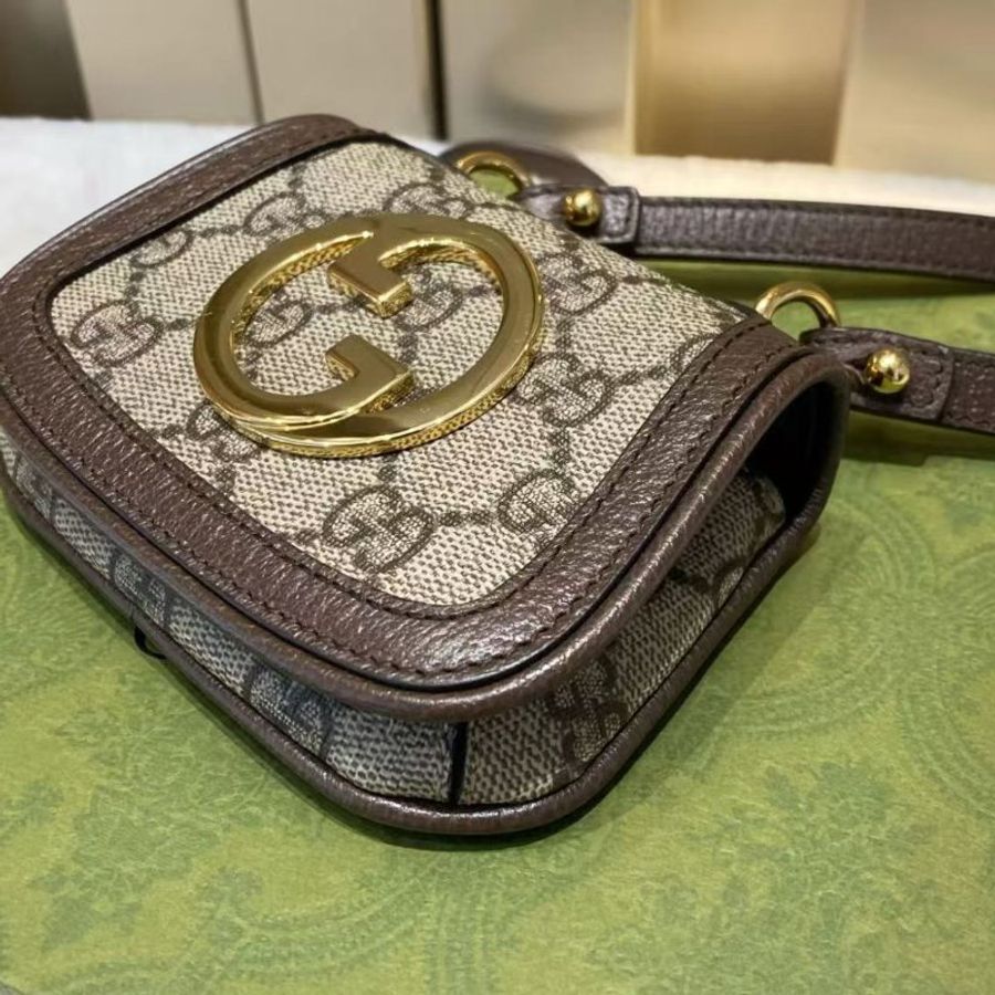 Gucci Blondie系列 GG Supreme小廢包耳機包 11.5x9x3cm 全新閒置 配件塵袋盒子-3