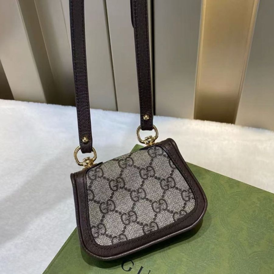 Gucci Blondie系列 GG Supreme小廢包耳機包 11.5x9x3cm 全新閒置 配件塵袋盒子-4