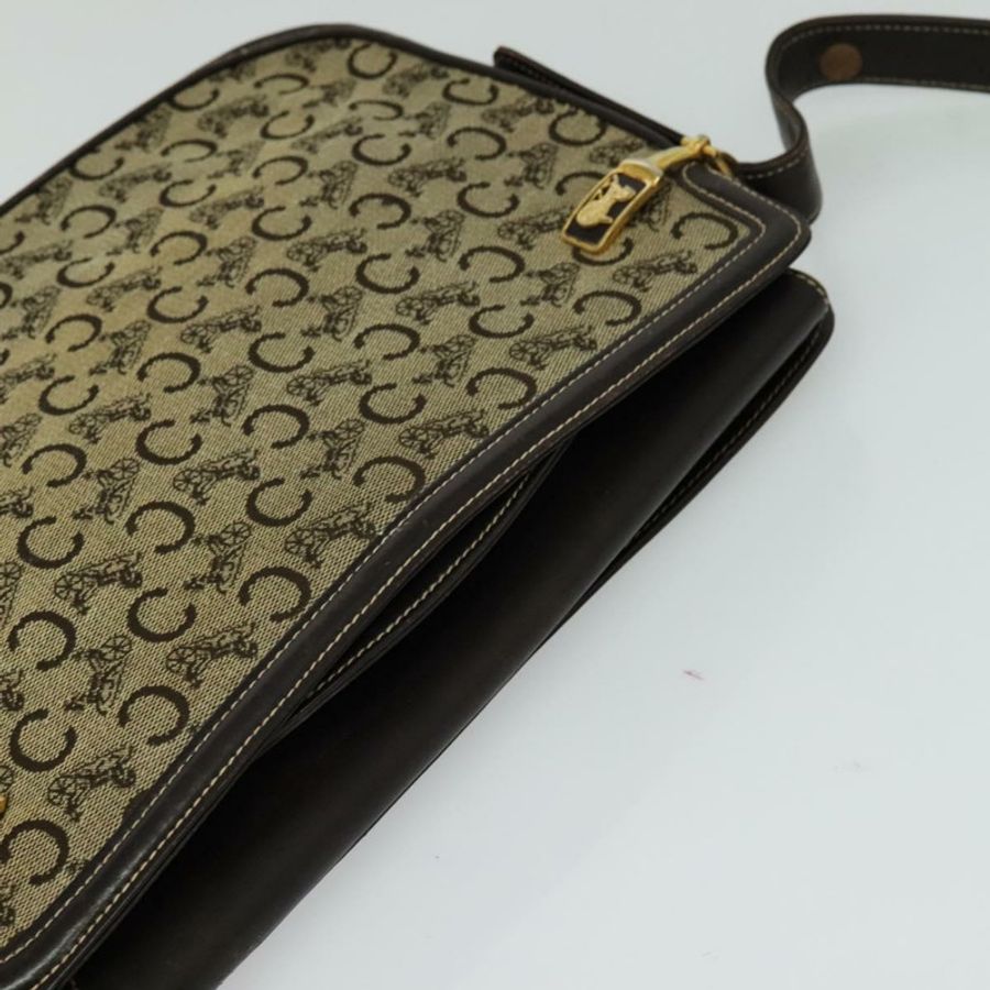 【日本直送】CELINE C Sulky 肩背包 帆布 米色 金色 正品 117907-5