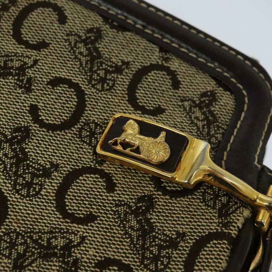 【日本直送】CELINE C Sulky 肩背包 帆布 米色 金色 正品 117907-16