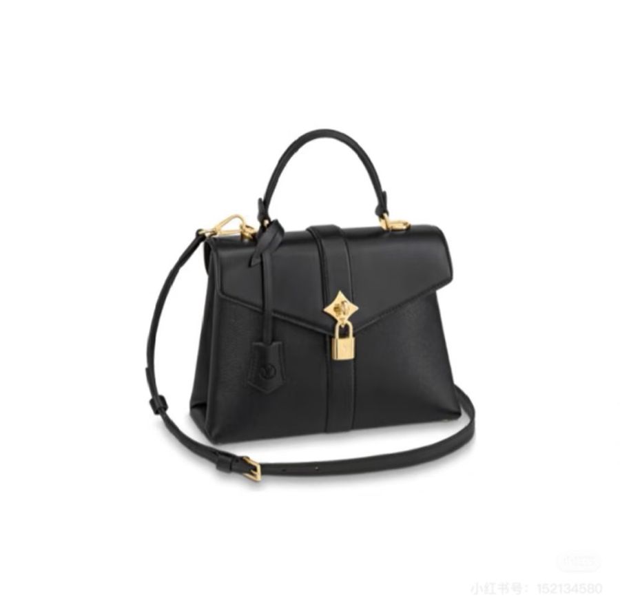LV rose des vents 風中玫瑰 全皮 黑金 手提包 斜背包 肩背包 側背包 公文包 公事包-2