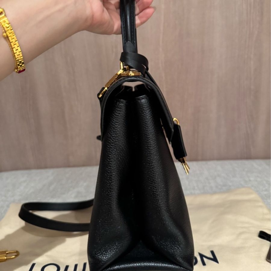 LV rose des vents 風中玫瑰 全皮 黑金 手提包 斜背包 肩背包 側背包 公文包 公事包-13