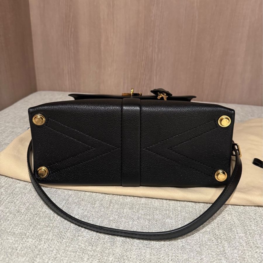 LV rose des vents 風中玫瑰 全皮 黑金 手提包 斜背包 肩背包 側背包 公文包 公事包-21