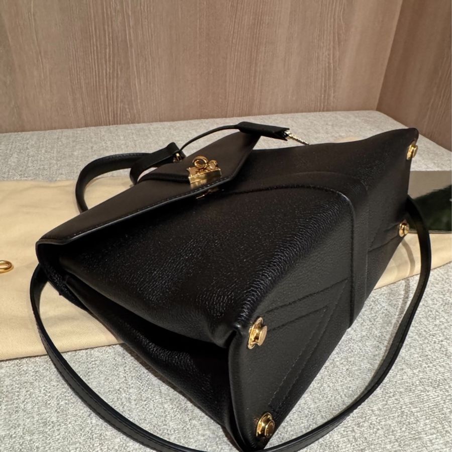 LV rose des vents 風中玫瑰 全皮 黑金 手提包 斜背包 肩背包 側背包 公文包 公事包-23