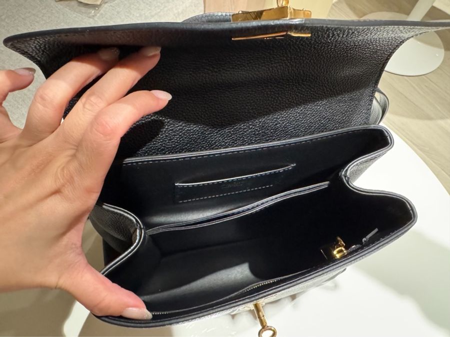 LV rose des vents 風中玫瑰 全皮 黑金 手提包 斜背包 肩背包 側背包 公文包 公事包-29