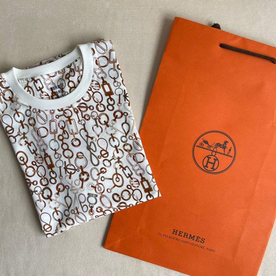 清貨 特價🧡 Hermes 女裝 短袖 tshirt tee Do Re Boucles🐴 白色 36-1