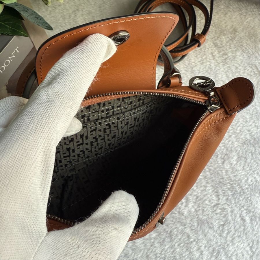 LONGCHAMP Le Pliage Xtra XS 小牛皮迷你二用包(白蘭)-6