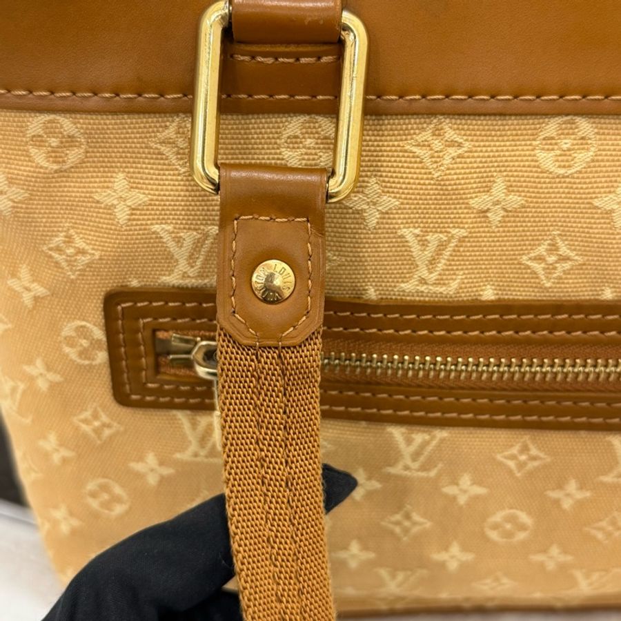 LV 黃色丹寧手提包-5