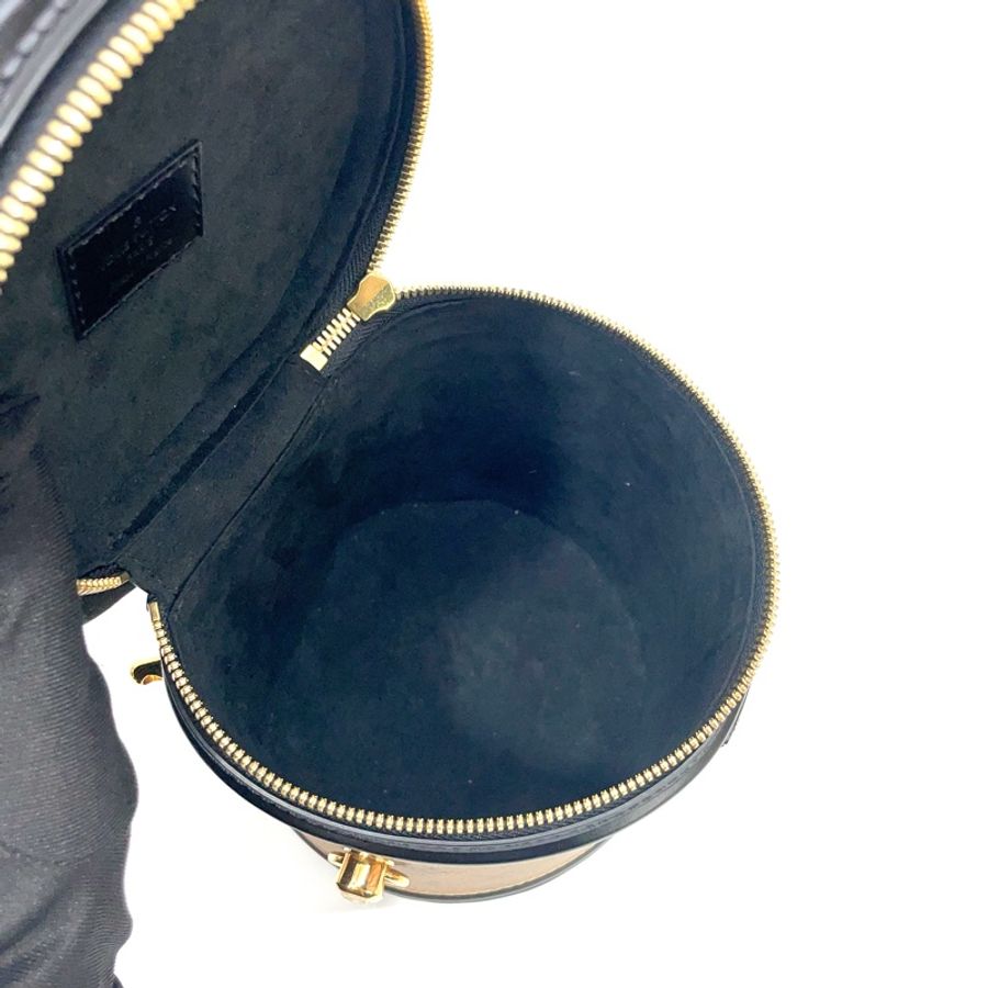 LV 雙色老花Cannes金釦手提斜背圓筒包 M43986-7
