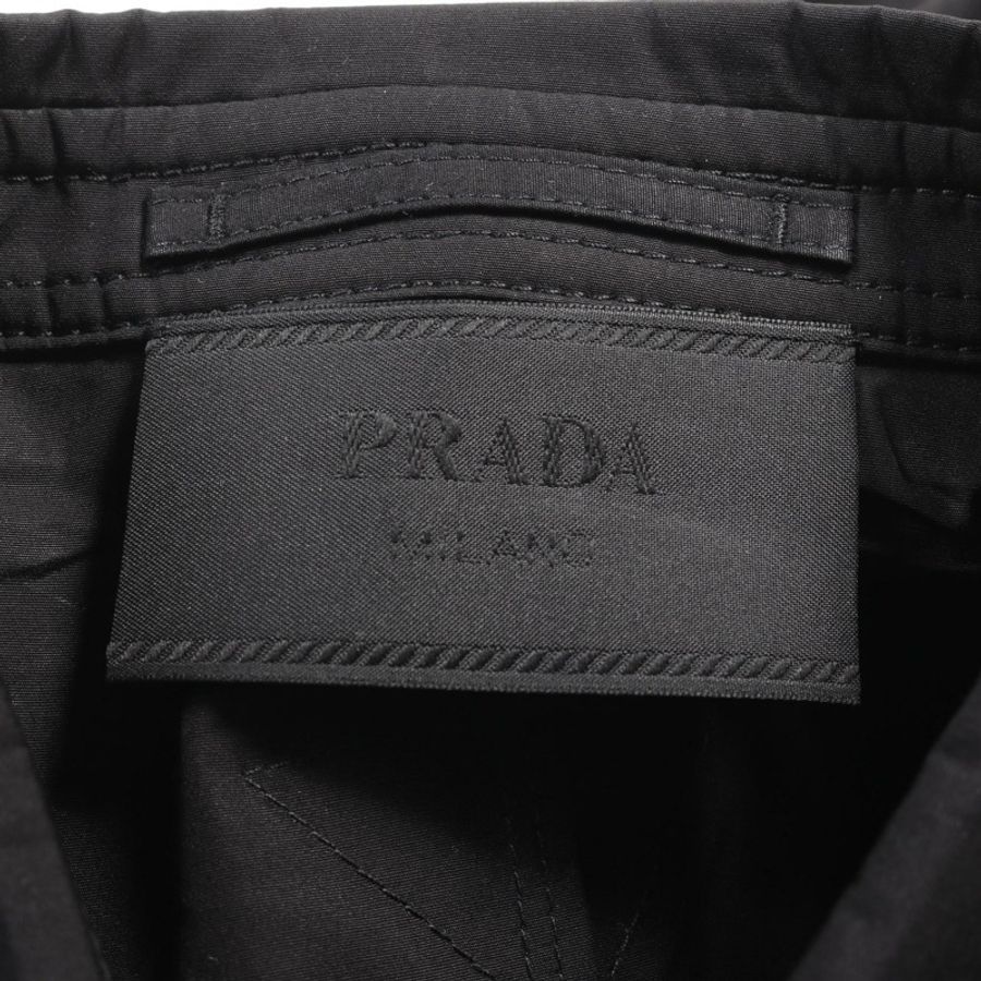 PRADA 單排扣多口袋襯衫外套 UGI267 純棉 黑色 男士 #44R-2