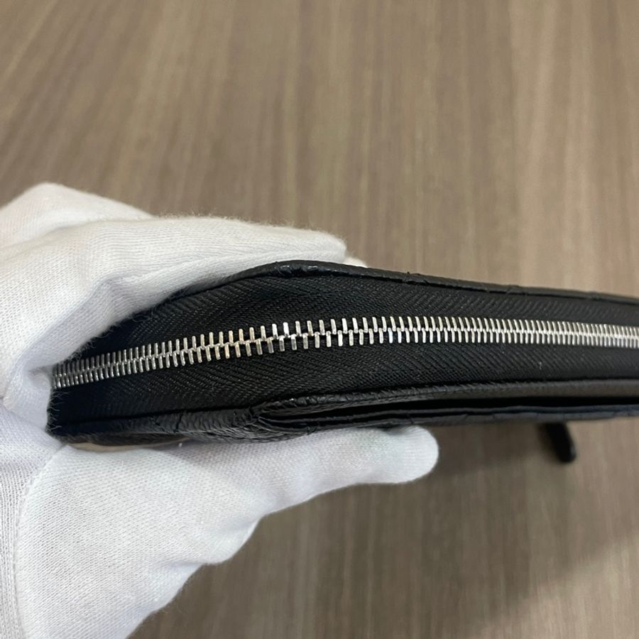 Chanel AP0242黑銀荔枝皮經典拉鍊Coco長夾*-8