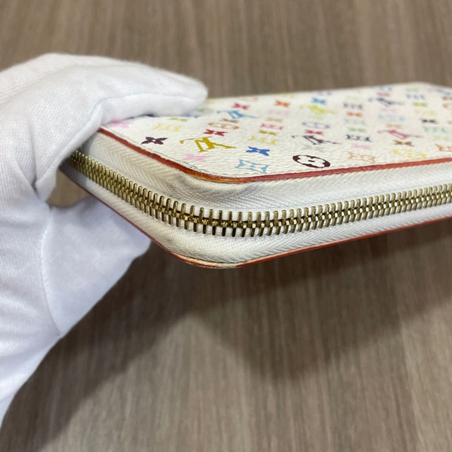 Louis Vuitton M60241村上隆連帽白三彩拉鏈長夾-9