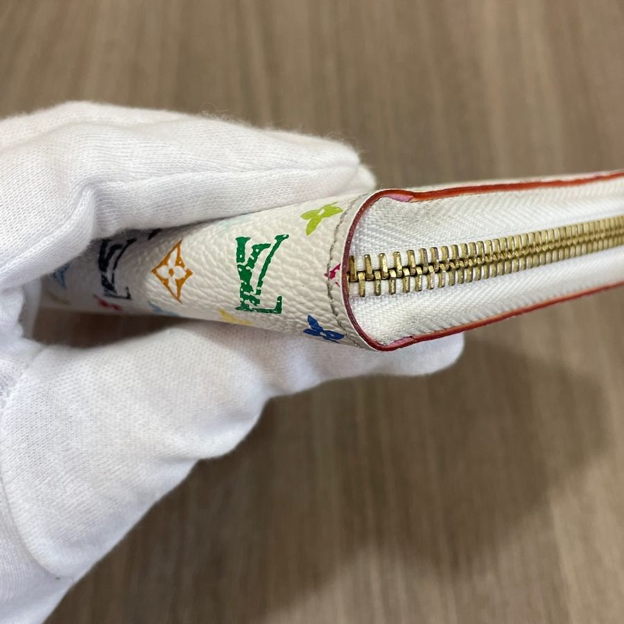 Louis Vuitton M60241村上隆連帽白三彩拉鏈長夾-13