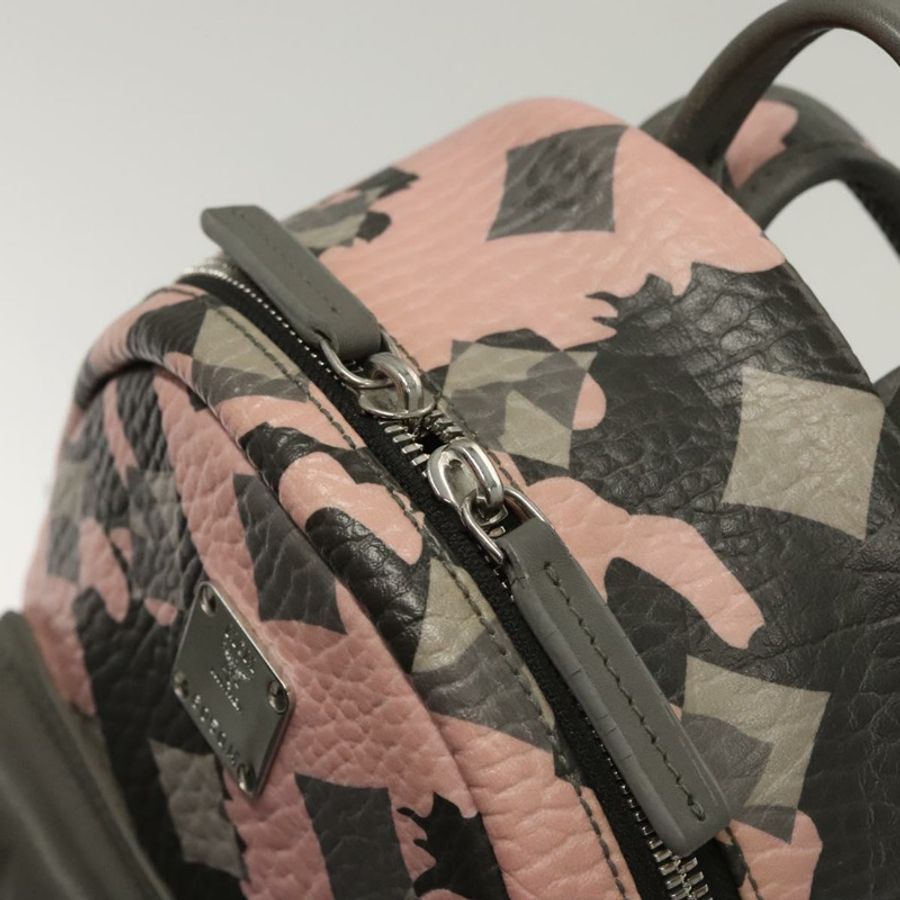 【日本直送】MCM Vicetos Logoogram 背包 PVC 皮革 粉紅色 銀色 正品 118259-19
