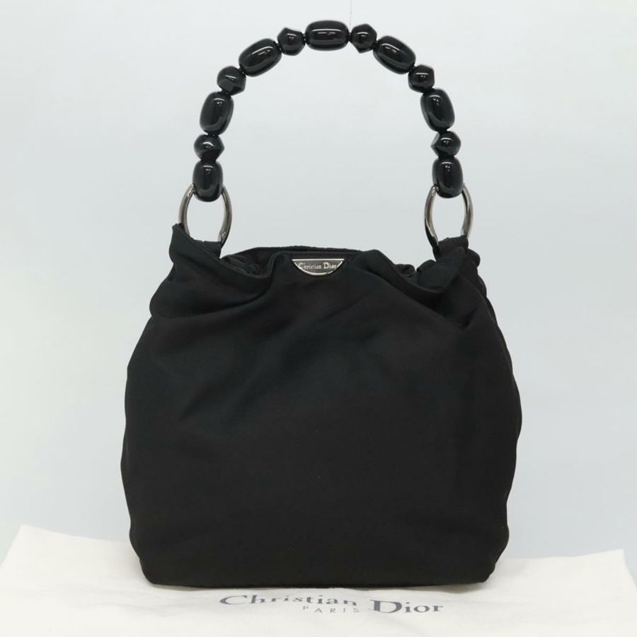 【日本直送】Christian Dior Maris Pearl 肩背包 尼龍 黑色 銀色 正品 BA1374-11