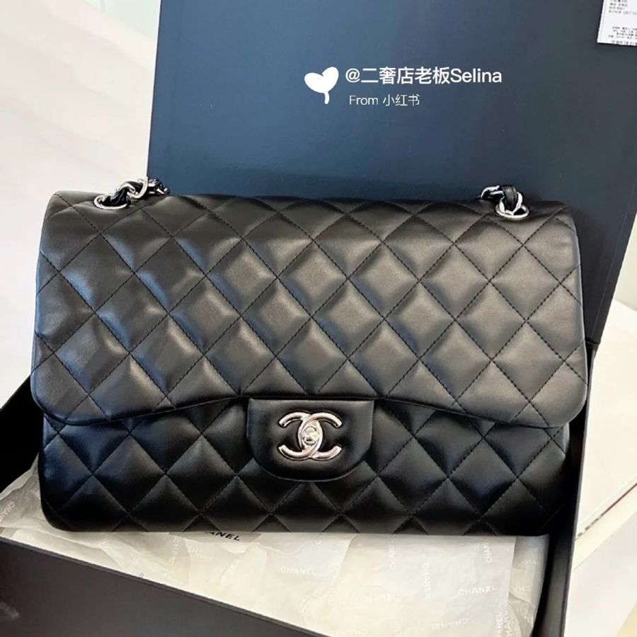 99新🌟全配🈶️購證❤️ 香奈兒 #黑銀 #雙蓋 #cf30 #jumbo-1