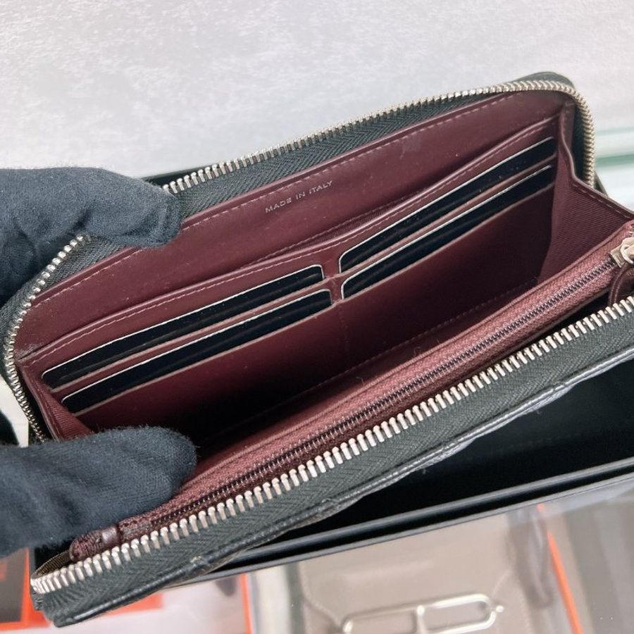 Chanel 黑銀拉鍊長夾/長銀包-15