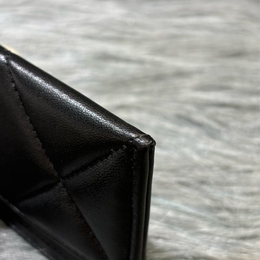 CHANEL AP1167 黑皮 雙C 銀釦 桃紅 卡夾 名片夾-8