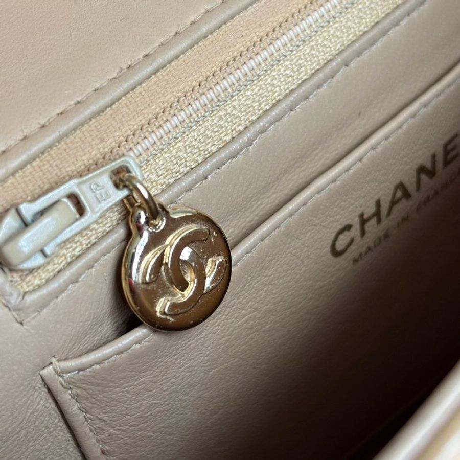 ::CHANEL:: 奶茶色VINTAGE 天菜方胖 鍊包-33