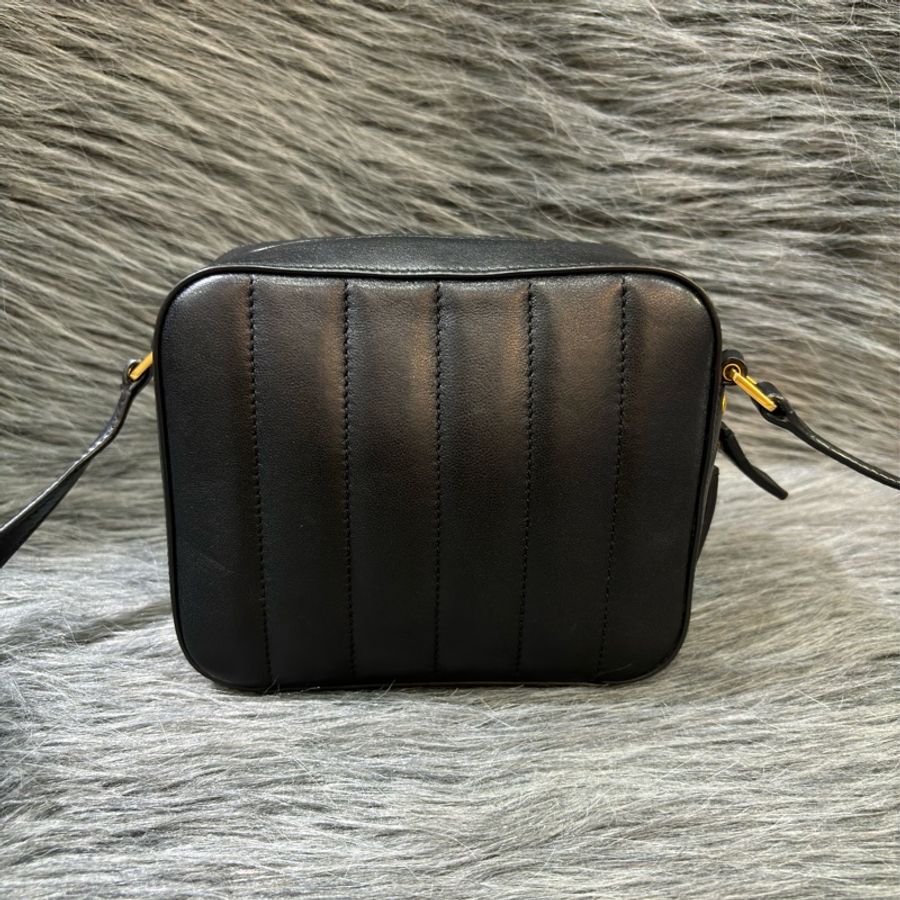 YSL 554075 黑色 牛皮 金釦 小方包 相機包 隨身包 斜背包-3