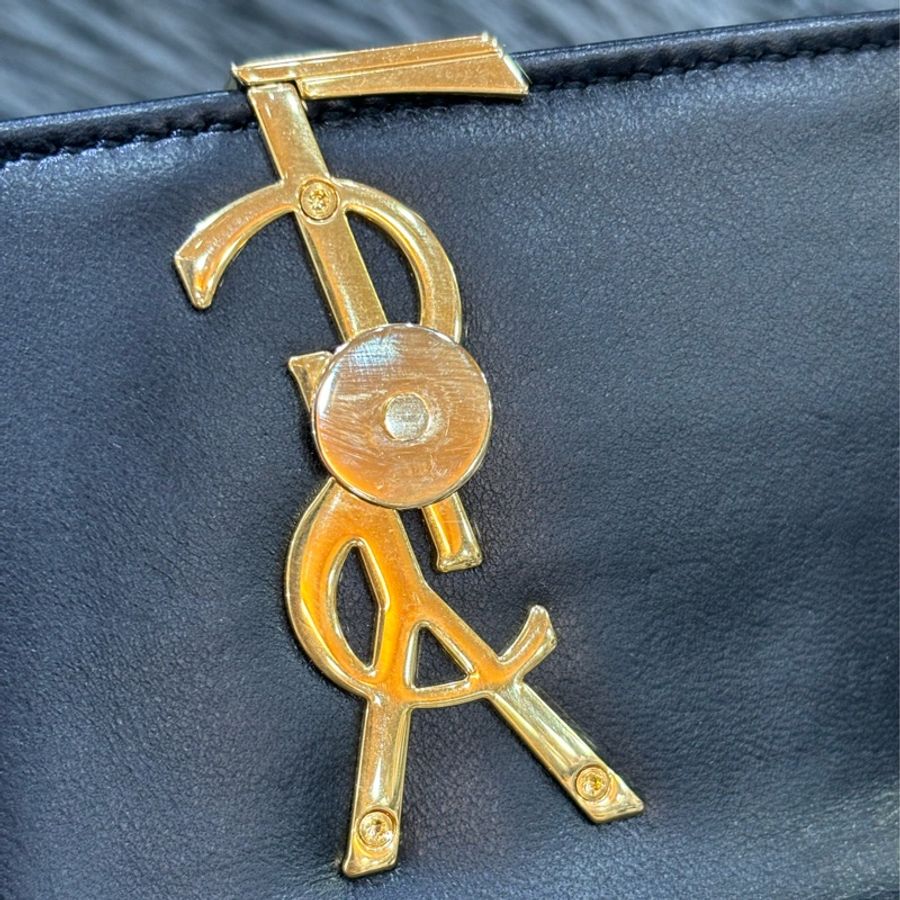 YSL 554075 黑色 牛皮 金釦 小方包 相機包 隨身包 斜背包-9