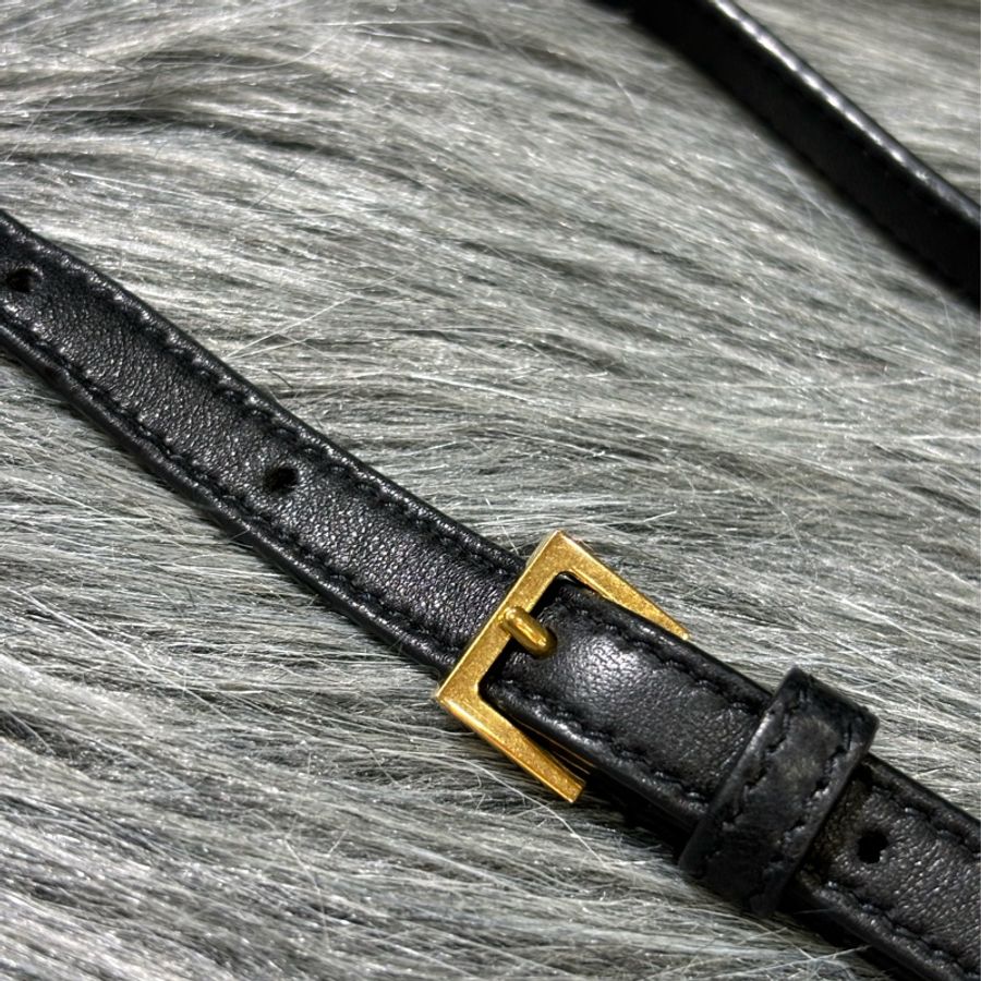 YSL 554075 黑色 牛皮 金釦 小方包 相機包 隨身包 斜背包-21