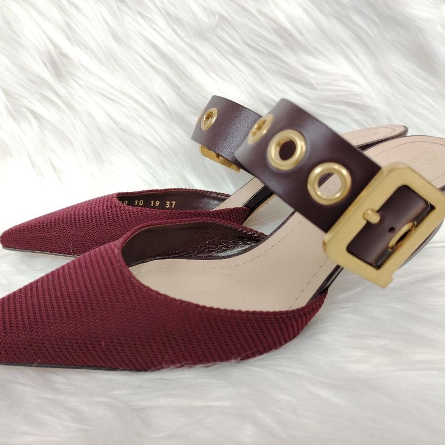 Christian Dior 酒红色 尖頭高跟鞋 37碼-2