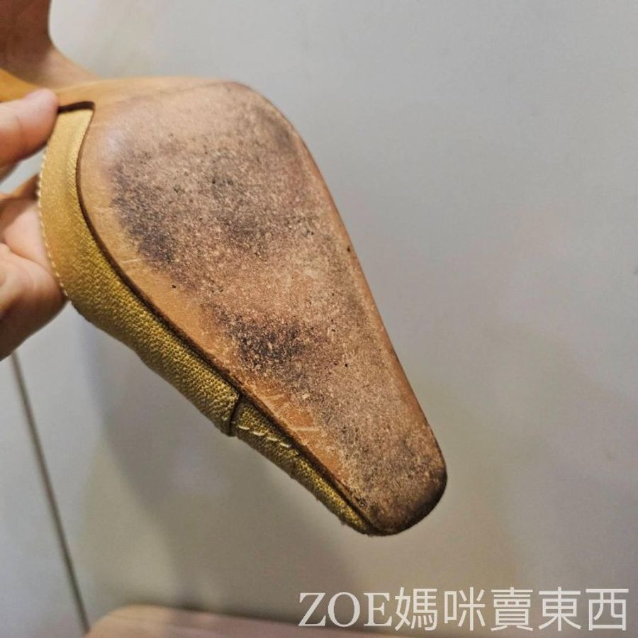 Chanel 米黃色棉麻白格線2.55造型方頭高跟鞋-17