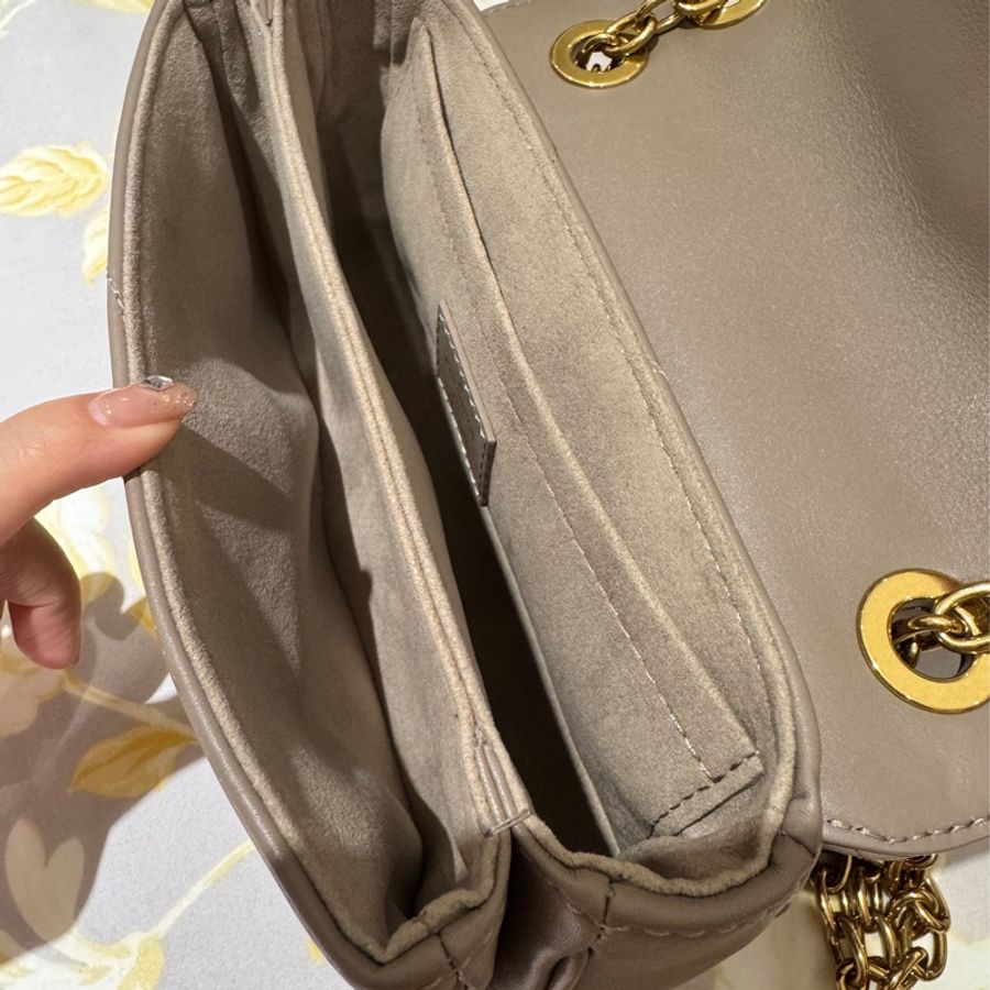 LOUIS VUITTON NEW WAVE PM 鏈帶手袋奶茶咖色-16