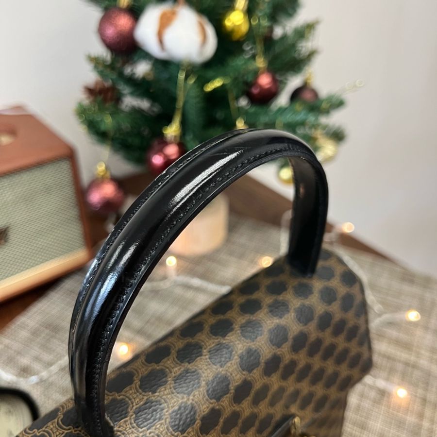 CELINE 黑色 老花 Vintage Macadam 中古 馬車 2way 稀有-7