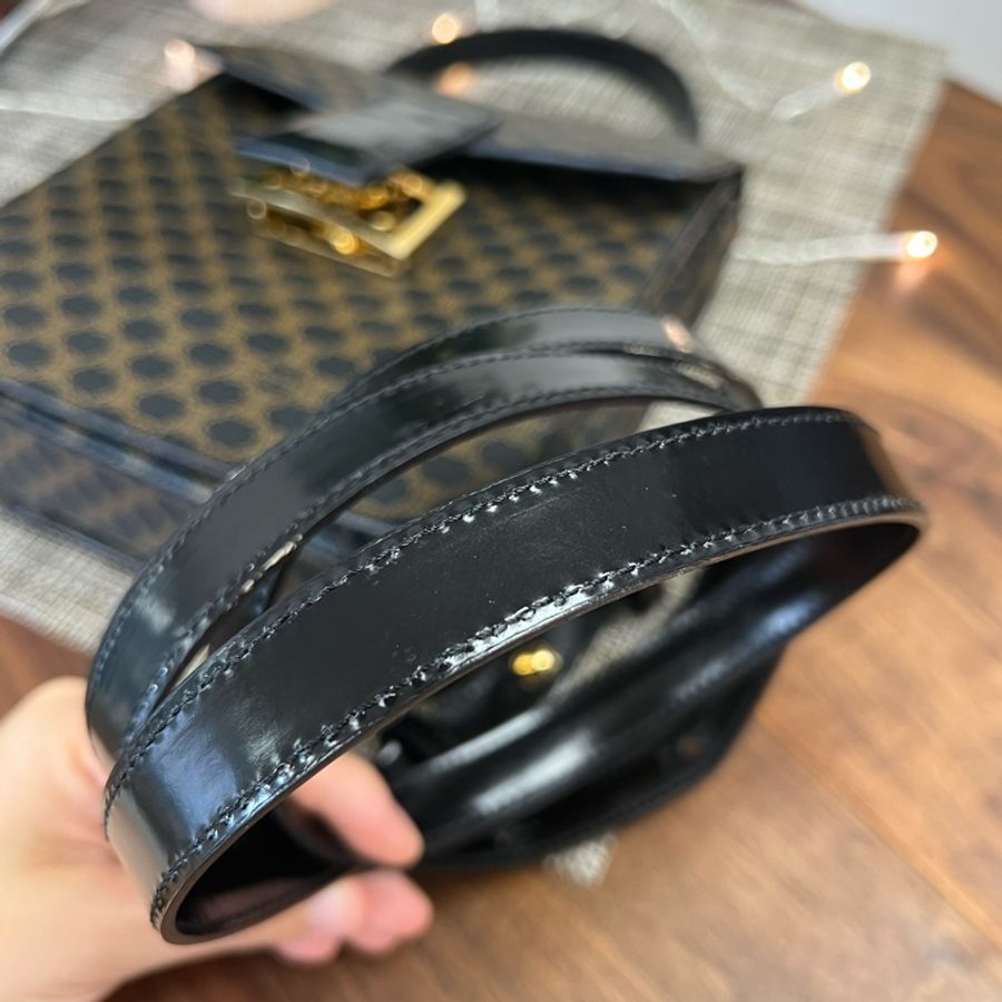 CELINE 黑色 老花 Vintage Macadam 中古 馬車 2way 稀有-13