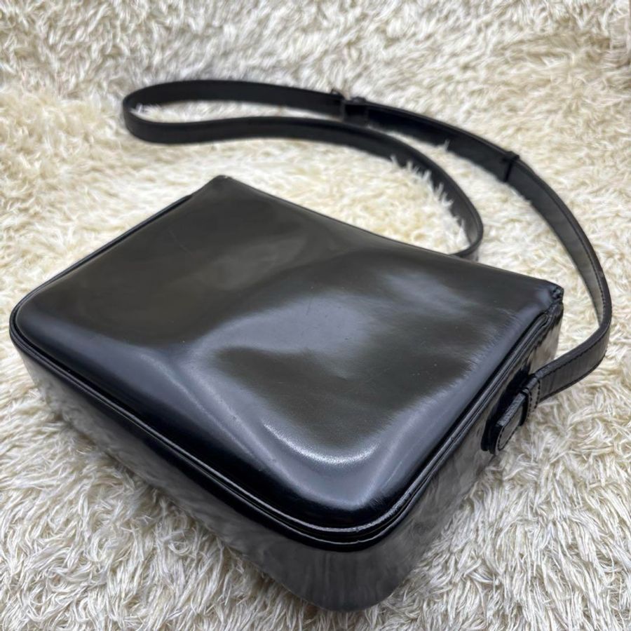 CELINE 移動星球 黑銀色 搪瓷皮 外縫線 斜背包 星球 中古 Vintage 全網唯一-4