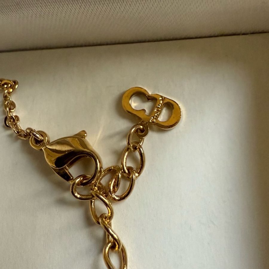 Vintage Christian Dior logo heart shape necklace 中古dior 心型南瓜車水鑽頸鏈-3